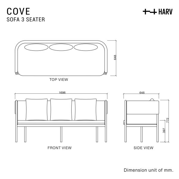 HARV COVE Sofa W169.6xD64.8xH77.2 (Seat H39.7 cm) SF177 - Image 4