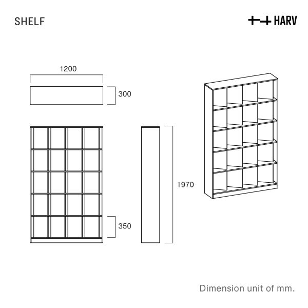 HARV ชั้นวางหนังสือ VANE Shelf W120xD30xH197 SS1275 - Image 5