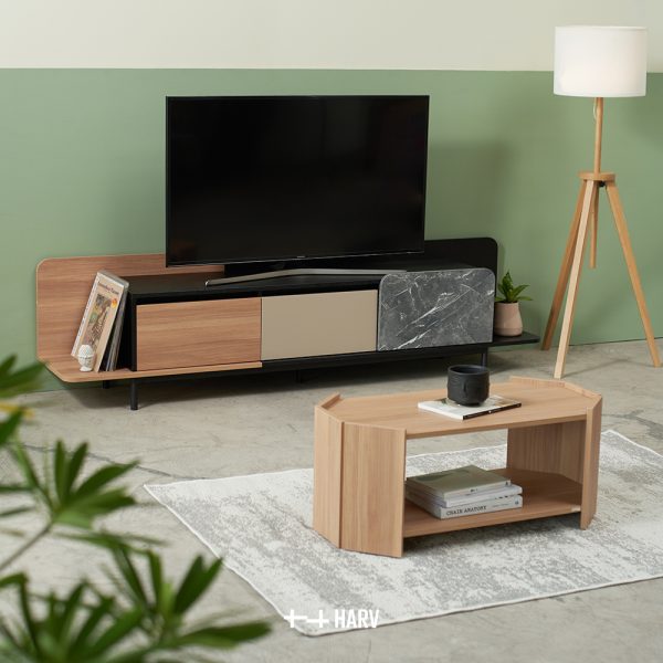 HUSK TV Cabinet  with Soft-Close Doors&Drawers W200xD40xH50 TV2042 - Image 2