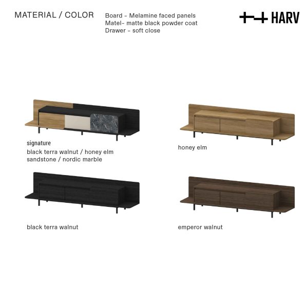 HUSK TV Cabinet  with Soft-Close Doors&Drawers W200xD40xH50 TV2042 - Image 4