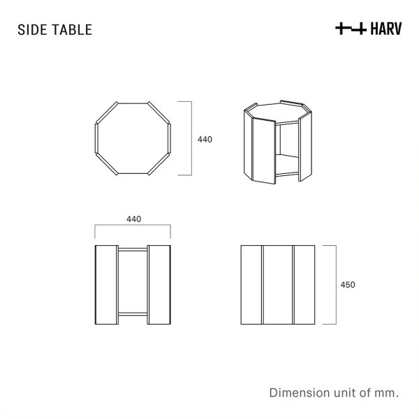 HARV โต๊ะข้าง Octagon W43xD42xH45 cm. รุ่น CT-4326 - Image 3