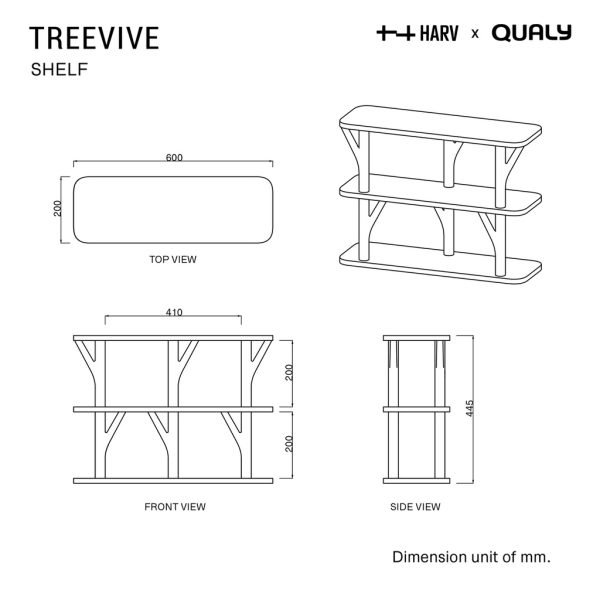 HARV x QUALY ชั้นวางของ TREEVIVE Shelf W60xD20xH45 ซม.รุ่น SS-603 - Image 5