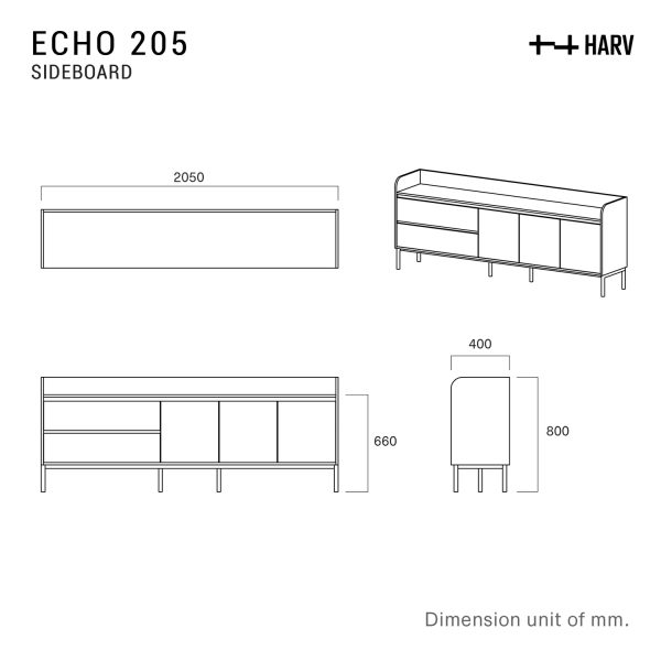 HARV ตู้วางทีวี /ตู้ไซด์บอร์ด ECHO205 Sideboard W205xD40xH80 รุ่น SI-205 - Image 8