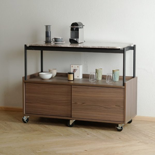 HARV เคาเตอร์กาแฟท้อปหินอ่อน LIMU 128 Coffee Counter with Marble Top W120xD60xH87 BC128 - Image 2
