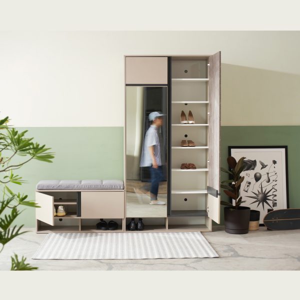 HARV ตู้รองเท้า GRID Shoes Cabinet size L W100xD40xH200 รุ่น SB1076 - Image 2
