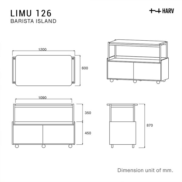 HARV เคาเตอร์กาแฟ LIMU 126 Coffee Counter W120xD60xH87 BC126 - Image 8