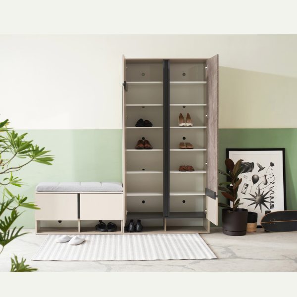 HARV ตู้รองเท้า GRID Shoes Cabinet size L W100xD40xH200 รุ่น SB1076 - Image 3