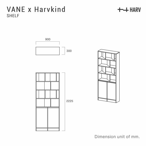 HARV VANE xShelf W90×D30×H222.5 cm.SS-900 - Image 4