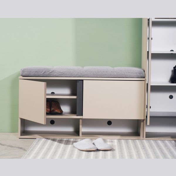 HARV ตู้รองเท้า & ม้านั่ง GRID Shoes Cabinet & Bench W100xD40.5xH55 รุ่น SB102 - Image 4