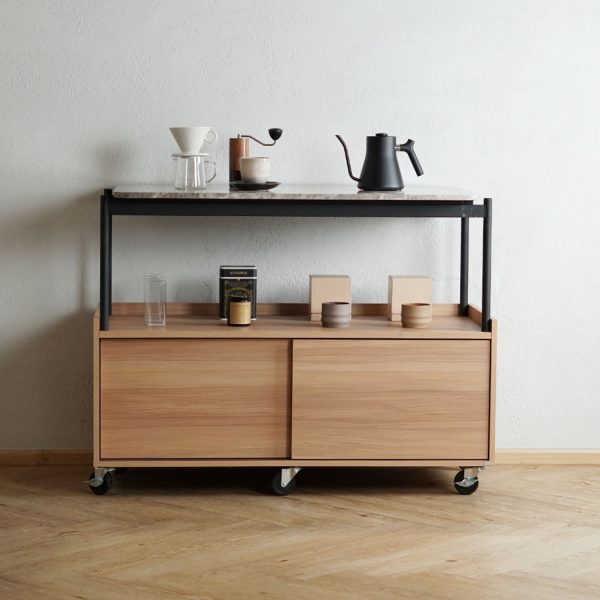 HARV เคาเตอร์กาแฟท้อปหินอ่อน LIMU 128 Coffee Counter with Marble Top W120xD60xH87 BC128 - Image 3