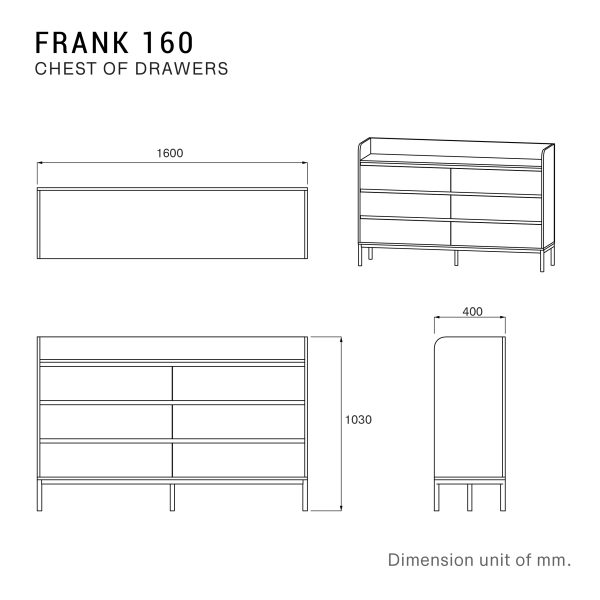 HARV ตู้วางทีวี/ตู้ลิ้นชัก Frank 160 cm. 6 ลิ้นชัก Soft Close รุ่น DC-160 - Image 8