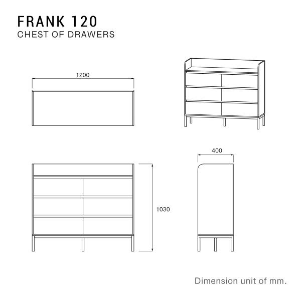 HARV ตู้วางทีวี /ตู้ลิ้นชัก Frank 120 cm. 6 ลิ้นชัก Soft Close รุ่น DC-120 - Image 7