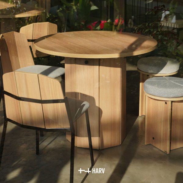 HARV โต๊ะกินข้าว BOLE Dining Table W90xD90xH75 รุ่น T902 - Image 5