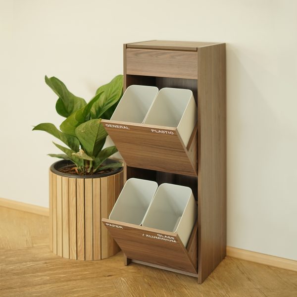 HARV ตู้แยกขยะ 4 ช่อง ZERO 40 Waste Sorting Cabinet size s W40xD34xH120.5 รุ่น ST-401 - Image 2