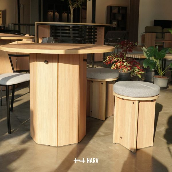 HARV โต๊ะกินข้าว BOLE Dining Table W90xD90xH75 รุ่น T902 - Image 3