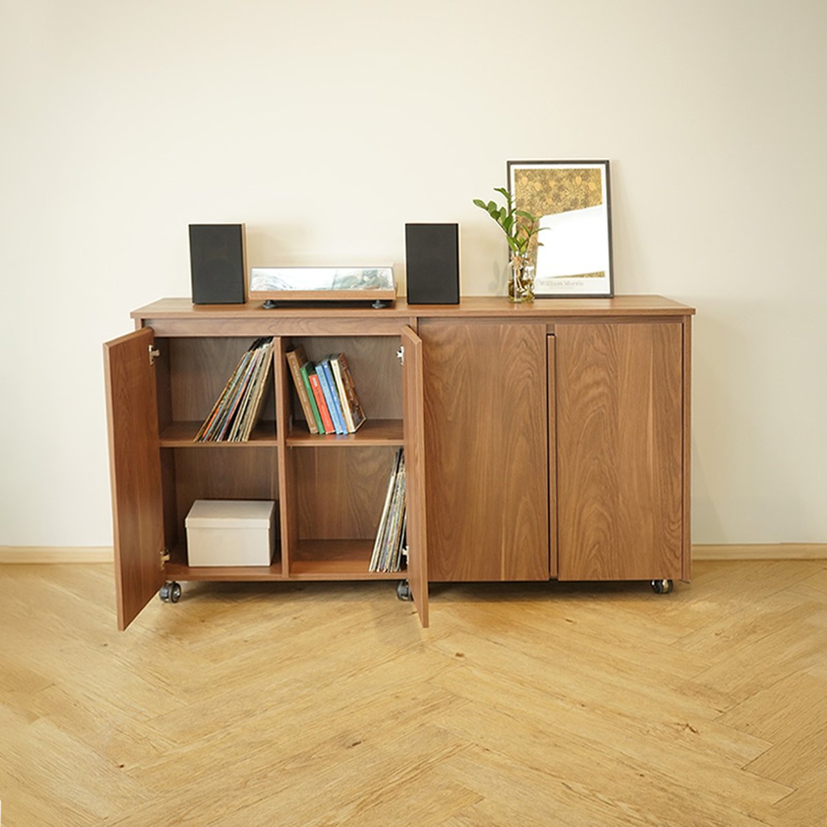 HARV ตู้วางเครื่องเล่นแผ่นเสียง BOUND Record Island W160xD45xH90 รุ่น RCB1601N - Image 6