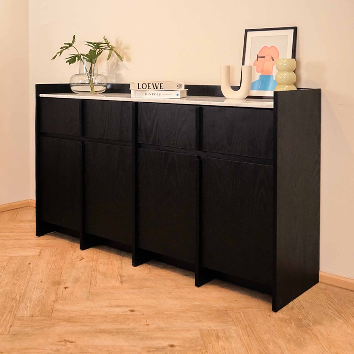 HARV ตู้ไซด์บอร์ด ท้อปหินอ่อน BOUND Sideboard - Marble Top W160xD45xH98 รุ่น SIB1601M - Image 2