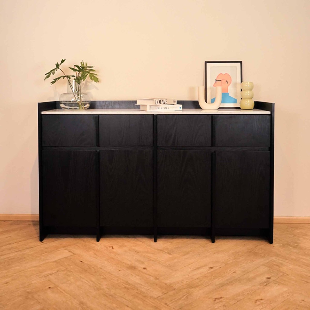 HARV ตู้ไซด์บอร์ด ท้อปหินอ่อน BOUND Sideboard - Marble Top W160xD45xH98 รุ่น SIB1601M