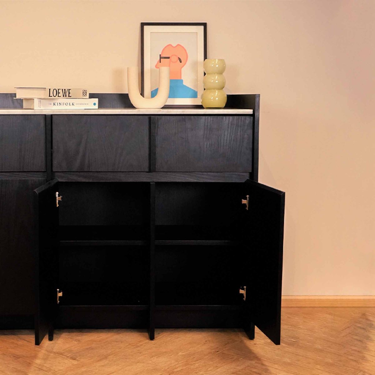 HARV ตู้ไซด์บอร์ด ท้อปหินอ่อน BOUND Sideboard - Marble Top W160xD45xH98 รุ่น SIB1601M - Image 3